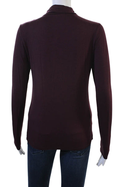 J. Mclaughlin Women Brown Mock Neck Long Sleeve Basic Top Size XS