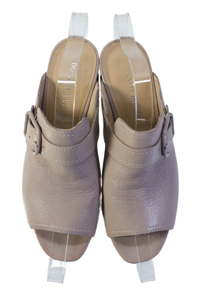 Donald J Pliner Womens Leather Open Toe Buckle Detail Heels Gray Size 7.5