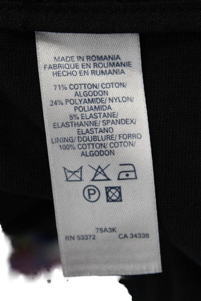 French Connection Women Black Collared Button 3/4 Sleeve Jacket Petite Size 2