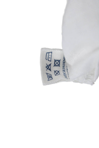 Hartford Womens Tunic Blouse White Linen V-Neck Long Sleeve Button Size 3