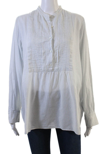 Nili Lotan Women Maternity Tunic White Polka Dot Long Sleeve Size L