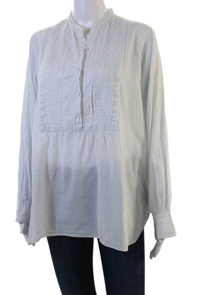 Nili Lotan Women Maternity Tunic White Polka Dot Long Sleeve Size L