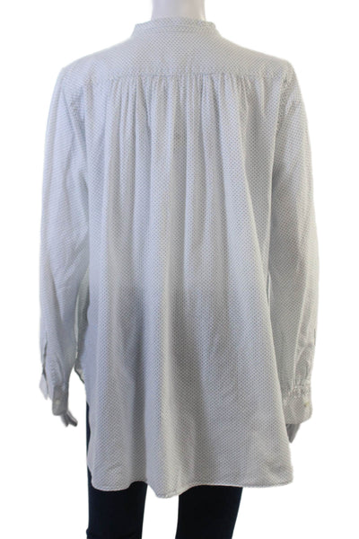 Nili Lotan Women Maternity Tunic White Polka Dot Long Sleeve Size L