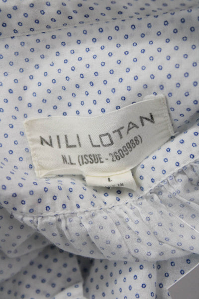 Nili Lotan Women Maternity Tunic White Polka Dot Long Sleeve Size L