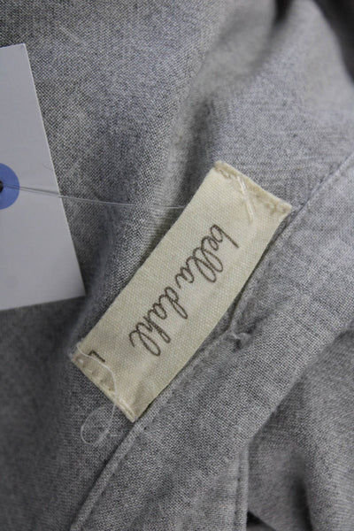 Bella Dahl Women Gray V-Neck Button-Up Long Sleeve Rayon Blouse Size L