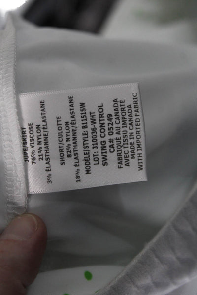 Swing Control Women A-Line Mini Skort White Viscose Blend Size 12