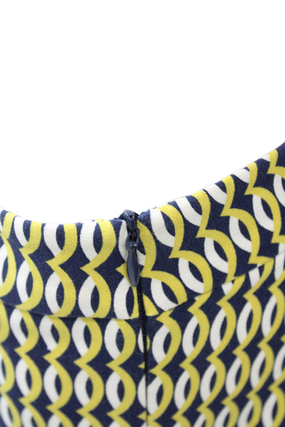 Talbots Women Dark Blue Cropped Ankle Geometric Pants Cotton Blend Size XS