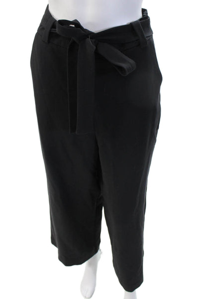 French Connection Women Cropped Paperbag Pants Black Size 6