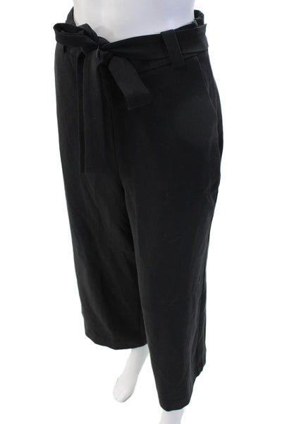 French Connection Women Cropped Paperbag Pants Black Size 6