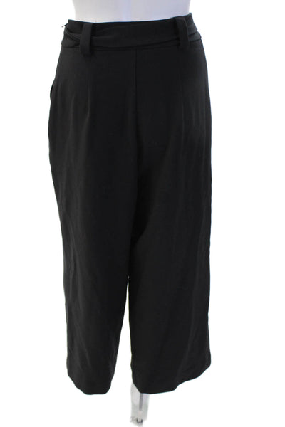 French Connection Women Cropped Paperbag Pants Black Size 6