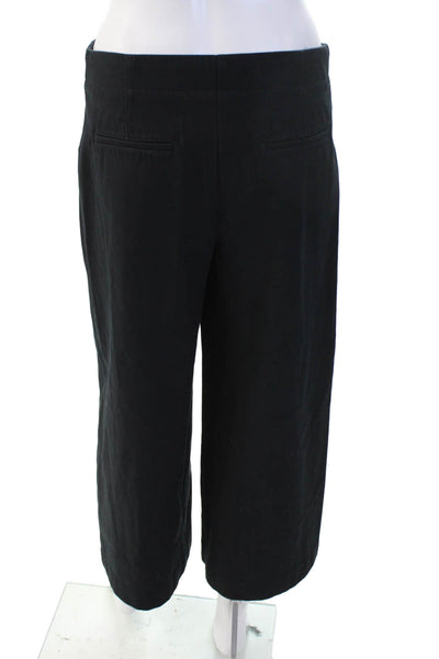 Ann Taylor Women Cropped Dress Pants Black Button Closure Size 4