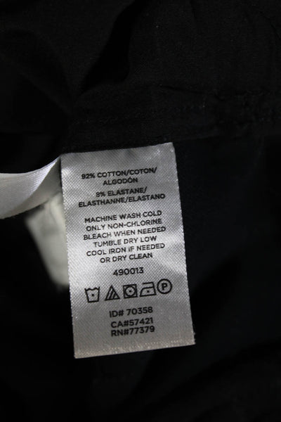 Ann Taylor Women Cropped Dress Pants Black Button Closure Size 4