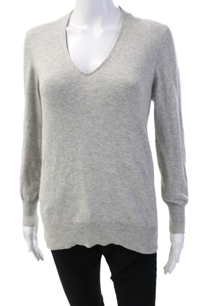 Isabel Marant Women Pullover Sweater Gray V-Neck Long Sleeve Size 40