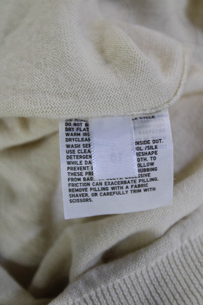 Uniqlo Unisex Pullover Sweater Beige 100% Wool Crew Neck Long Sleeve Size S
