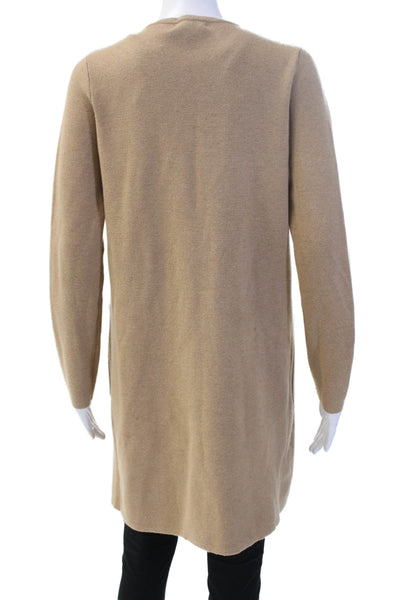 J Crew Women Beige Cotton-Poly-Merino Overcoat Long Sleeve Solid Size XS