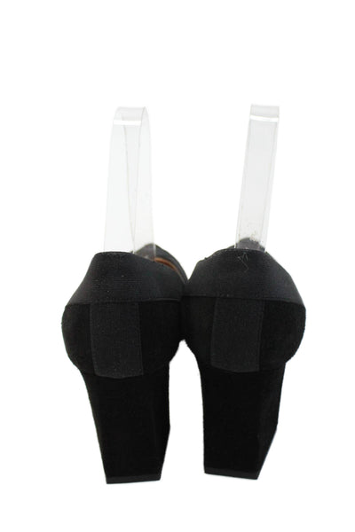 Dibia Womens Pointed Toe Slip On Block Nevada Heels Black Size EUR 37