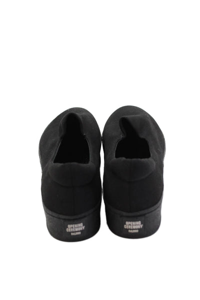 Opening Ceremony Womens Slide On Platform Flats Black Size 38 8