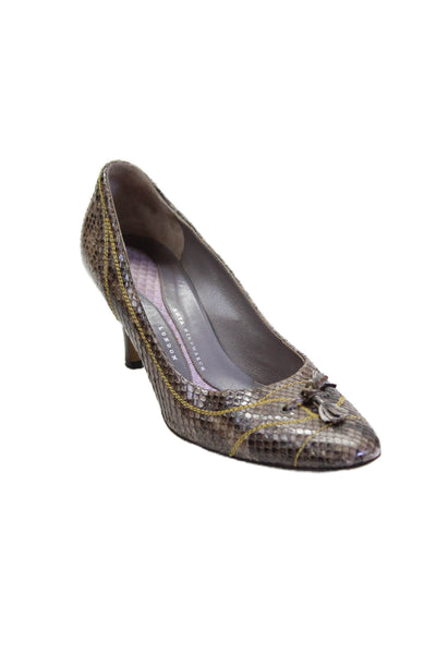 Anya Hindmarch Womens Pointed Toe Slip Animal Print Heels Brown Size EUR 40