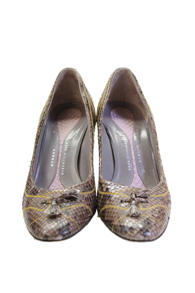 Anya Hindmarch Womens Pointed Toe Slip Animal Print Heels Brown Size EUR 40