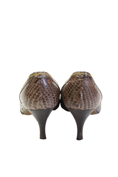 Anya Hindmarch Womens Pointed Toe Slip Animal Print Heels Brown Size EUR 40