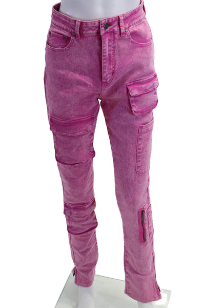 AFRM Women Skinny Pink Jeans 99% Cotton Button Fly Inseam 28 Size 25