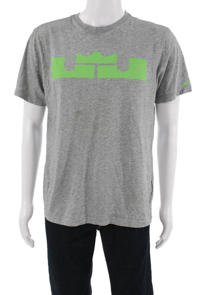 Nike Mens Sports Graphic Crew Neck T-Shirt Gray Size L