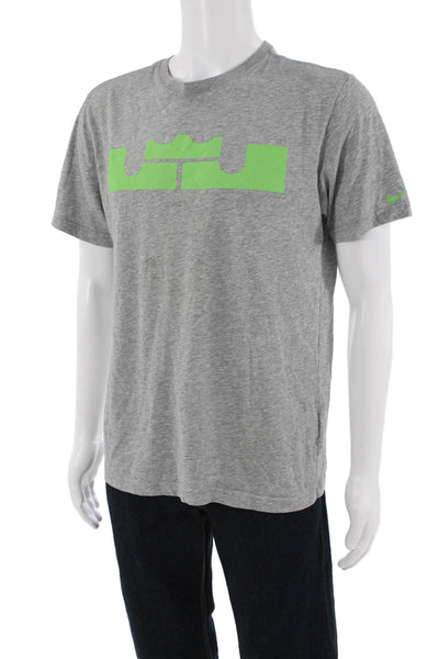 Nike Mens Sports Graphic Crew Neck T-Shirt Gray Size L