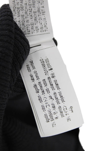 Zara Mens Black Crew Neck Long Sleeve Cotton Blend Sweater Size L