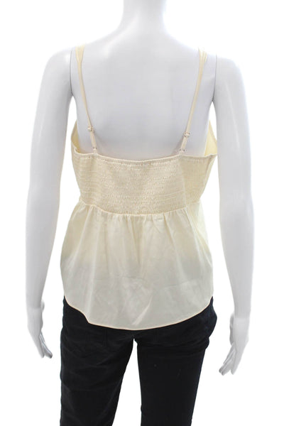 Heartloom Women V-Neck Beige Tank Top Sleeveless Polyester Spandex Size M
