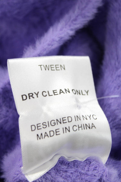 Katie J Unisex Purple V-Neck Button Cardigan 100% Nylon Long Sleeve Size XL
