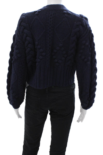 The Westside Women Cardigan V-Neck Dark Blue Button Long Sleeve Size XS