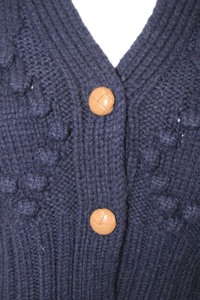 The Westside Women Cardigan V-Neck Dark Blue Button Long Sleeve Size XS