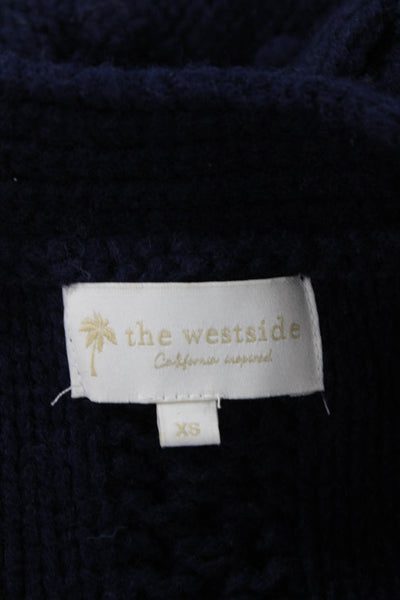 The Westside Women Cardigan V-Neck Dark Blue Button Long Sleeve Size XS