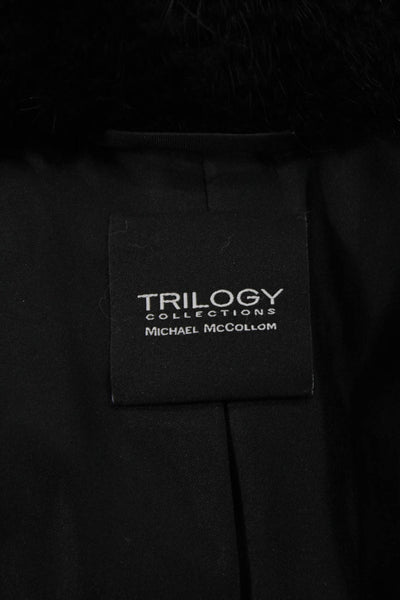 Trilogy Collections Women Black Animal Print Sleeveless Vest Size M