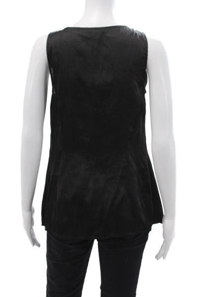 Pink Tartan Women Black V-Neck Camisole Polyester Sleeveless Size 4