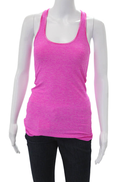 Lululemon Women Pink Polyester Basic Tank Sleeveless Round Neck Size 6