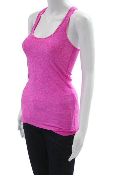 Lululemon Women Pink Polyester Basic Tank Sleeveless Round Neck Size 6