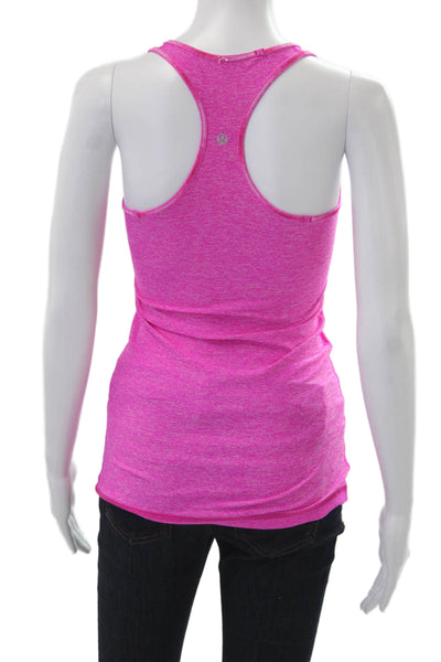 Lululemon Women Pink Polyester Basic Tank Sleeveless Round Neck Size 6