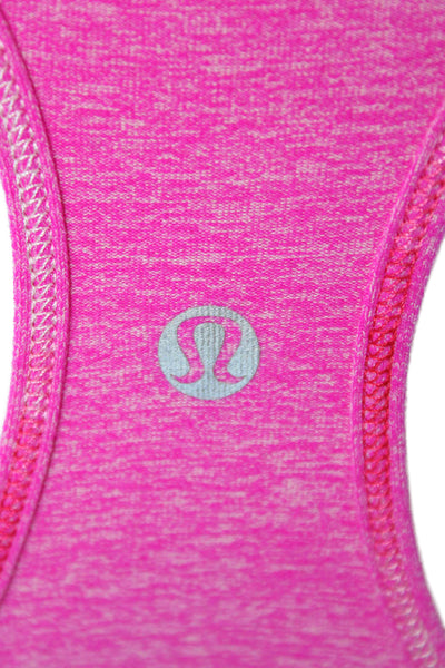 Lululemon Women Pink Polyester Basic Tank Sleeveless Round Neck Size 6