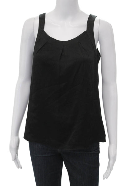 J Crew Womens Black Silk Camisole Square Neck Sleeveless Size 4P