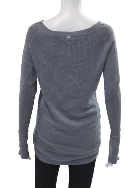 Lululemon Womens Pullover Sweater Gray Cotton Button Long Sleeve Size M