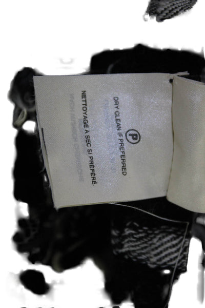 J Crew Womens Plaid Light Weight Scarf Black White Wool Blend