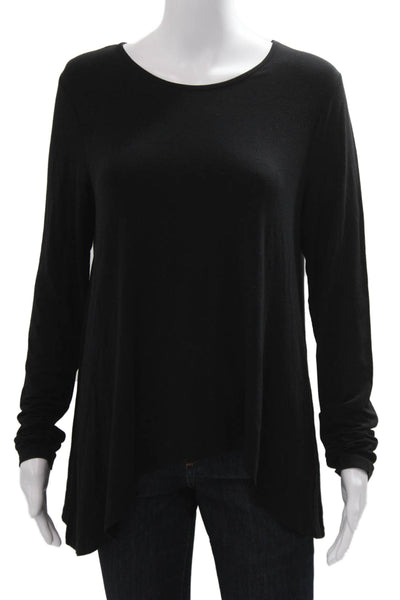 T Alexander Wang Womens Basic Tunic T-Shirt Black Polyester Long Sleeve Size L