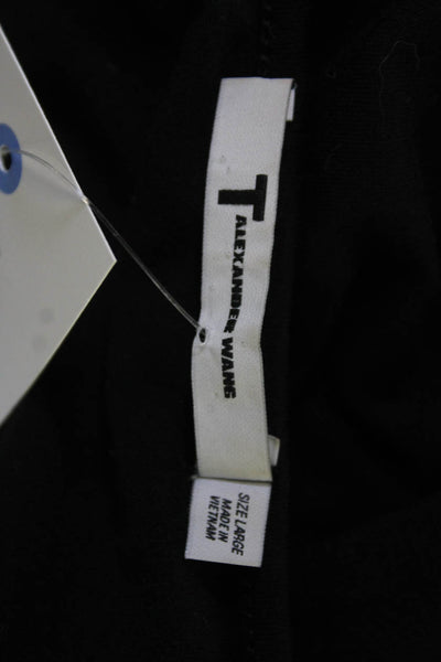 T Alexander Wang Womens Basic Tunic T-Shirt Black Polyester Long Sleeve Size L