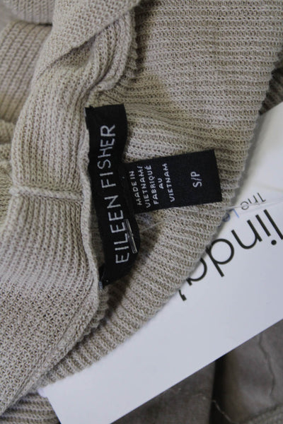 Eileen Fisher Womens Beige Organic Linen Cotton Cardigan Long Sleeve Size S
