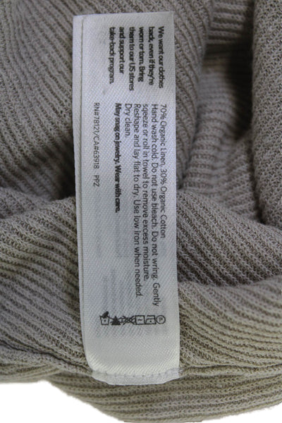 Eileen Fisher Womens Beige Organic Linen Cotton Cardigan Long Sleeve Size S