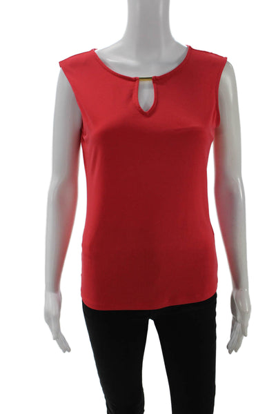 Calvin Klein Women Red Sleeveless Round Neck Basic Blouse Size XS