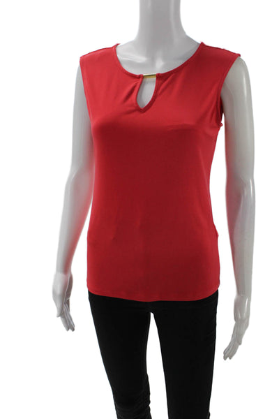 Calvin Klein Women Red Sleeveless Round Neck Basic Blouse Size XS