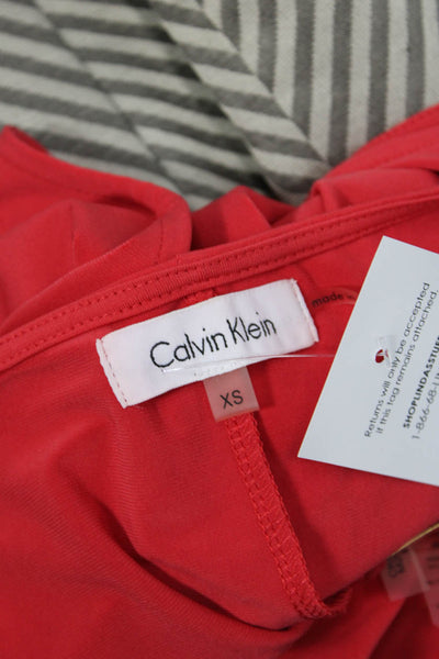 Calvin Klein Women Red Sleeveless Round Neck Basic Blouse Size XS