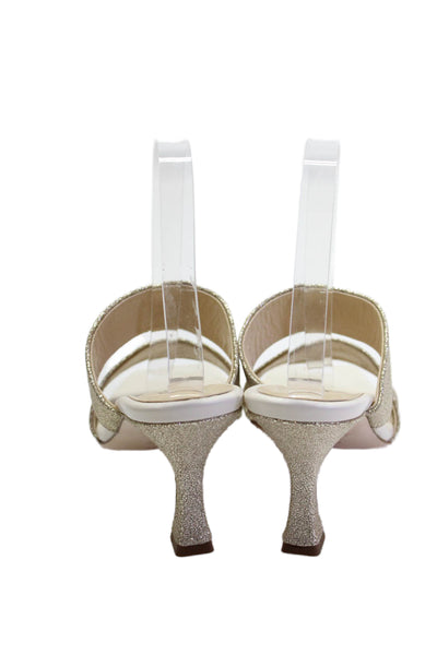 Cristina Millotti Womens Metallic Double Strap Formentera Sandals Gold Size 39.5